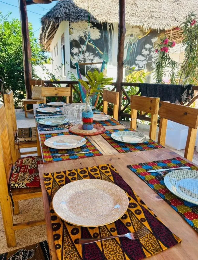 Breakfast table prepared at Gavana House Zanzibar