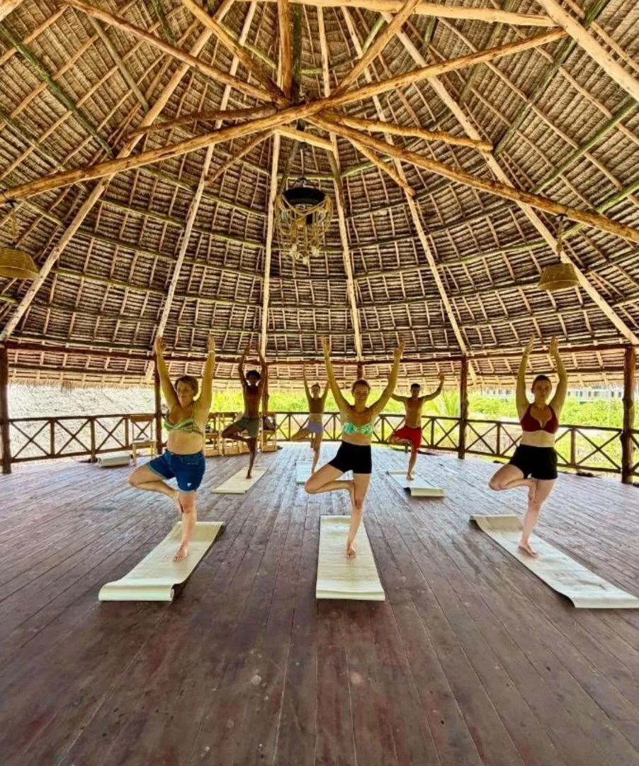 Open-air yoga deck near Gavana House